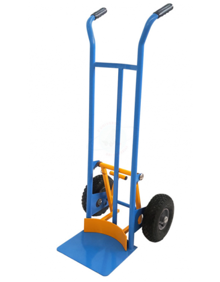 Carrello portacasse, portafusti e fustini con scaricafacile 2 ruote antiforatura cerchio acciaio Ø cm 26 - cm 51x53x125