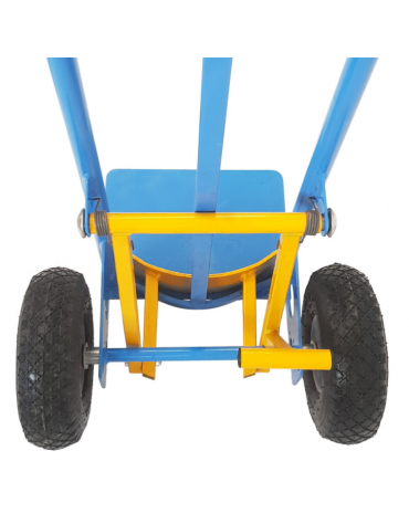 Carrello portacasse, portafusti e fustini con scaricafacile 2 ruote antiforatura cerchio acciaio Ø cm 26 - cm 51x53x125