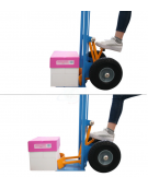 Carrello portacasse, portafusti e fustini con scaricafacile 2 ruote antiforatura cerchio acciaio Ø cm 26 - cm 51x53x125