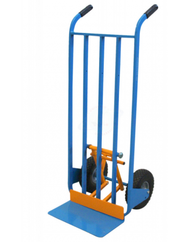 Carrello portacasse piastra grande con scaricafacile - 2 ruote antiforatura cerchio acciaio Ø cm 26 - cm 50x55X126