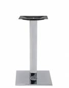 Base con struttura in acciaio inox cromato con piedini regolabili - Per piano quadrato - Base cm 40x40