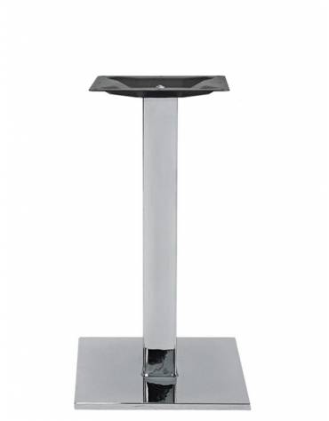Base con struttura in acciaio inox cromato con piedini regolabili - Per piano quadrato - Base cm 40x40
