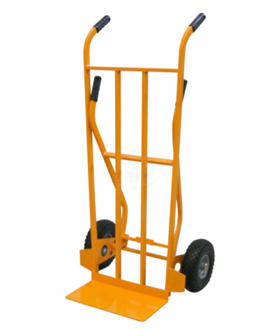 Carrello per corrieri a doppia impugnatura 2 ruote antiforatura cerchio acciaio Ø  cm 26 - cm 60x125