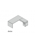 Composizione fianco legno con 2 cassetti  - cm 180x190x74h special