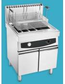 Friggitrice pasticceria a gas su mobile 1 vasca Litri 35/46 - Dim. cesto cm 54x36,5x12h - Dimensioni esterne cm 70x70x85h