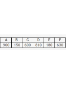 Carrello con pianale con 2 sponde in rete in acciaio inox AISI304 4 ruote girevoli in gomma grigia antitraccia Ø cm 14 - cm 60x1