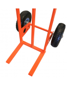 Carrello portacasse con forche - 2 ruote pneumatiche antiforatura cm 26 - cm 49x56x125h - forche di carico cm 25,5x29