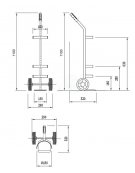 Portabombola lt. 5/7 per ambienti sanitari per bombole da ø cm 18 - cm 29x32x110h