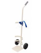 Portabombola per ambienti sanitari - per bombole da Ø cm 21 da lt 15/20 - 2 Ruote cm Ø15 Antitraccia Grigie - cm 32x38x110h