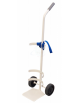 Portabombola per ambienti sanitari - per bombole da Ø cm 21 da lt 15/20 - 2 Ruote cm Ø15 Antitraccia Grigie - cm 32x38x110h