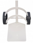 Portabombola per ambienti sanitari - per bombole da Ø cm 21 da lt 15/20 - 2 Ruote cm Ø15 Antitraccia Grigie - cm 32x38x110h