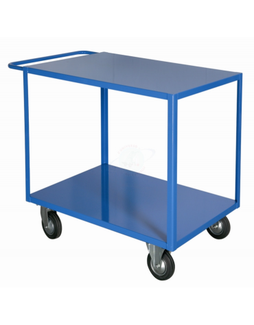 Carrello Portatutto Maxi a 2 ripiani Alta Portata - 4 ruote (2 girevoli) gomma piena Ø20 - piano cm 120x80