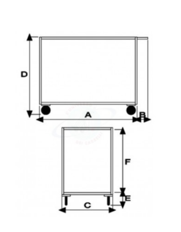 Carrello a 2 ripiani lisci in acciaio inox AISI 304 spessore 12/10 - Portata kg 300 - 4 ruote girevoli - piano cm 60x90