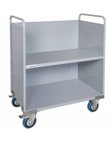 Carrello porta faldoni/fascicoli a 2 Piani - Piccolo - 4 ruote gomma antitraccia Ø125 - cm 46,5x79,5x105h