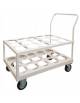 Carrello per alloggiamento e trasporto bombole ospedaliere - capacità 15 bombole - cm 110x60x105,5