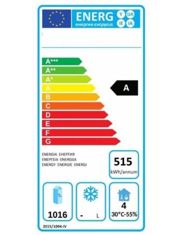 Armadio refrigerato GN 2/1 in acciaio inox AISi 304, refrigerazione ventilata, temperatura -2/+8°C - mm 1250x685x1435h