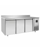 Tavolo congelatore ventilato Inox con alzatina - 3 porte - temp. -22° -18°C - teglie GN 1/1 - CLASSE C -  cm 179,5×70×95h