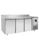 Tavolo congelatore ventilato Inox con alzatina - 3 porte - temp. -22° -18°C - teglie GN 1/1 - CLASSE C - cm 179,5×70×95h