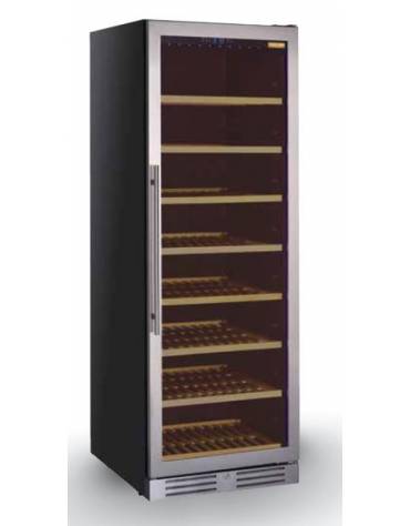 Cantinetta per vino ventilata da incasso - porta in vetro - Capacità 165 bottiglie - temp. +5°+18°C - cm 59,5x72x176,7h
