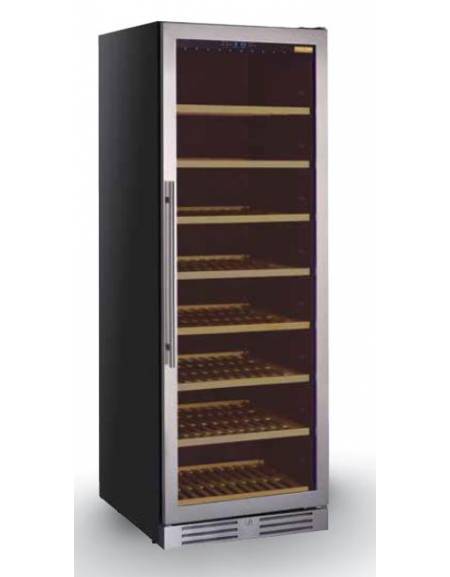 Cantinetta per vino ventilata da incasso - porta in vetro - Capacità 165 bottiglie - temp. +5°+18°C - cm 59,5x72x176,7h