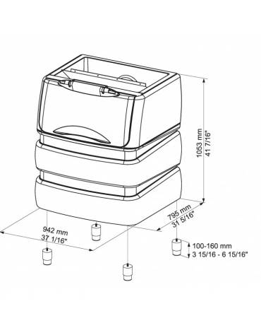 Fabbricatore produttore di ghiaccio a cubetti pieni 24Kg/24h