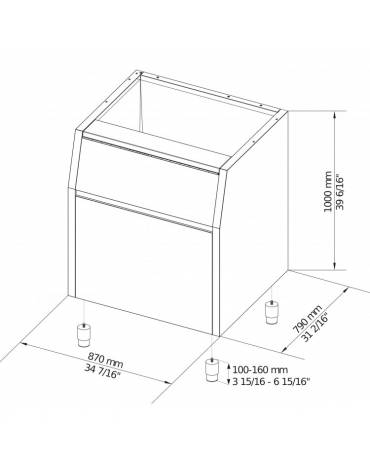 Fabbricatore produttore di ghiaccio a cubetti pieni 24Kg/24h