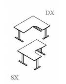 Scrivania Workstation a L per ufficio con gambe metalliche a T - cm 180x160x74h