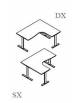 Scrivania Workstation a L per ufficio con gambe metalliche a T da cm. 180x160x72h