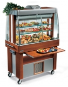 CARRELLO REFRIGERATO, 2 RIPIANI IN CRISTALLO - cm 122 x 68 x 160h