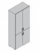 Contenitore alto con 2 ante in legno+N° 2 Ante in legno-cm 90x45x196h-Colori ante Bianco ,Samui, Rovere, Grigio, Noce o Olmo