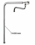 Rubinetto monoforo a bandiera con canna a "S" mm Ø18×220 - mm 660x650h