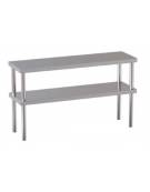 Sovrastruttura inox a 2 piani per appoggio su tavoli cm 120x30x60h