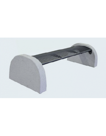 Panchina senza schienale Tauri C., seduta in acciaio zincato e verniciato. Supporti laterali in cemento - cm 186,3x73x42,4h