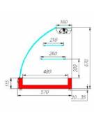 Vetrina neutra ad 1 fronte cm. 112x63x55h