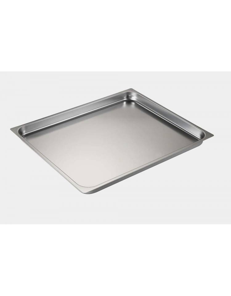 Teglia in acciaio inox per forno a gas GN 2/1 cm 65x53x4h 