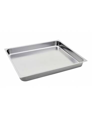 Teglia in acciaio inox per forno a gas GN 2/1 cm 65x53x6,5h