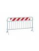 Transenna stradale in acciaio zincato da cm 200x110h con barra rifrangente bifacciale bianco-rossa