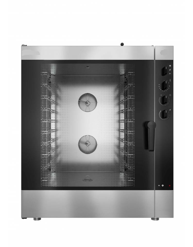 Forno elettrico 10 teglie GN 1/1 combinato vapore diretto a convezione  ventilato - Comandi manuali - Potenza Kw 15,8 - Trifase 