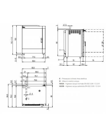 Forno a convezione ventilato professionale elettrico10 teglie gn 1/1 - Comandi Touch Screen