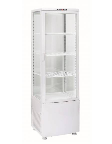 Vetrina espositiva colore bianco - refrigerazione ventilata, +2/+12°C - capacità Lt. 235 - Classe B - cm 51,5x48,5x169h