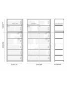 ARMADIO METALLICO CON ANTE SCORREVOLI IN VETRO TEMPERATO CON SERRATURA - cm 150x60x200h