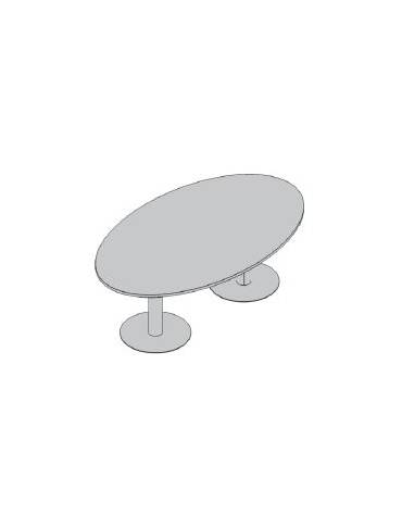 Tavolo riunione ovale con gamba a cavalletto - cm 210x125x72h