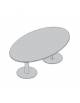 Tavolo riunione ovale con gamboni centrali - cm 210x125x73h