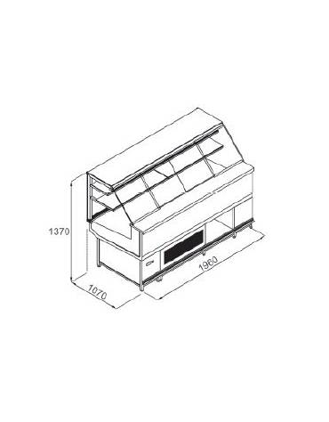 Bancone pasticceria ventilato a vetrina orizzontale da cm 218,3