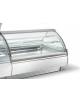 Vetrina pasticceria ventilata orizzontale con cassettone estraibile con vetro curvo alto - Da rivestire - cm 150x114,7x137h