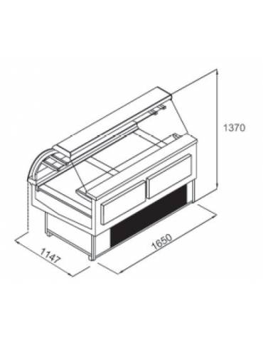 Vetrina pasticceria ventilata da cm. 250