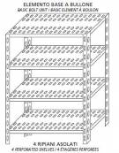 Scaffalatura acciaio inox a bulloni cm 80x60x200h- PIANI ASOLATI