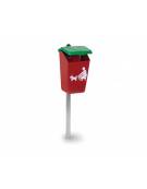 Cestino per escrementi dei cani con coperchio apribile - Da interrare - cm 28x34x123h