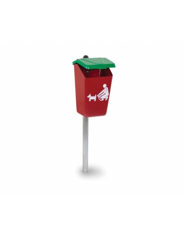 Cestino per escrementi dei cani con coperchio apribile - Da interrare - cm 28x34x123h