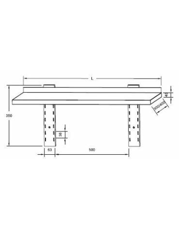 Mensola inox a parete ad un piano cm 80x40 - Profondità cm 40 - Mensole a  parete inox - Arredamento inox professionale